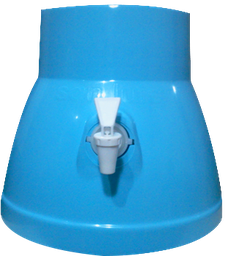 Dispensador celeste para bidones de 20 litros.